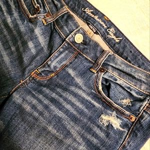 AMERICAN EAGLE Long Cut Off Jean Shorts Size 10